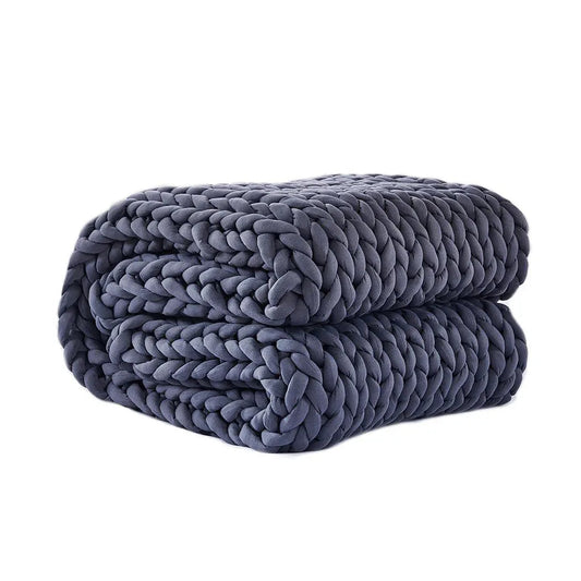DreamZ Knitted Weighted Blanket Chunky Bulky Knit Throw Blanket 6.5KG